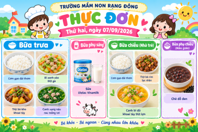 Thực đơn thứ hai ngày 07/09/2026