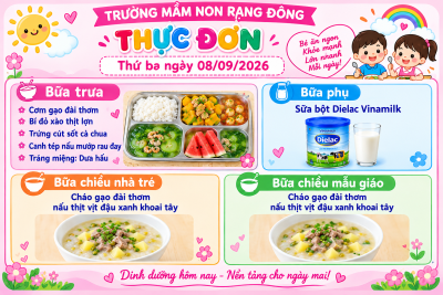 Thực đơn thứ ba ngày 08/9/2026