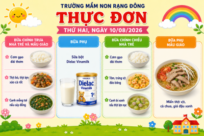 Thực đơn thứ hai ngày 10/8/2026