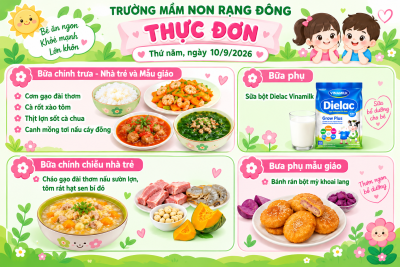 Thực đơn thứ năm ngày 10/09/2026