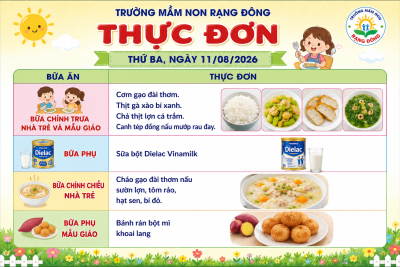 Thực đơn thứ ba ngày 11/08/2026