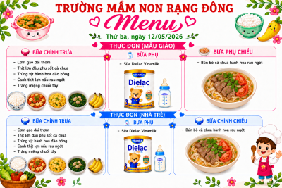 Thực đơn thứ ba ngày 12/5/2026