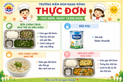 Thực đơn thứ năm ngày 13/08/2026