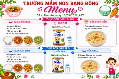 Thực đơn thứ sáu ngày 15/5/2026
