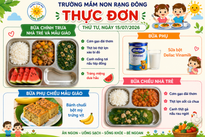Thực đơn thứ tư ngày 15/07/2026