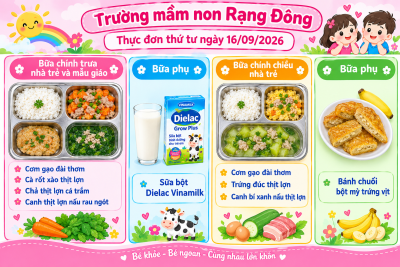 Thực đơn thứ tư ngày 16/09/2026