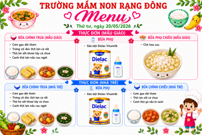 Thực đơn thứ tư ngày 20/05/2026