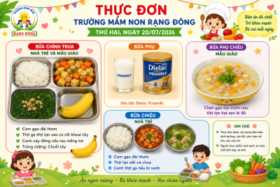 Thực đơn thứ hai ngày 20/7/2026