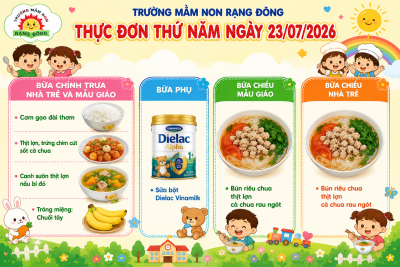 Thực đơn thứ năm ngày 23/07/2026