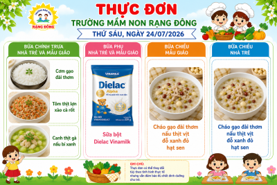 Thực đơn Thứ sáu ngày 24/07/2026