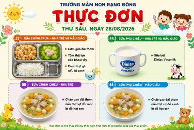 Thực đơn thứ sáu ngày 28/08/2026