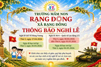 Thông báo nghỉ Lễ Giỗ Tổ Hùng Vương (10/3 âm lịch) và Giải phóng Miền nam 30/4; Quốc tê lao động 01/05/20261/5