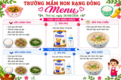 Thực đơn thứ năm ngày 27/08/2026