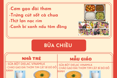 Thực đơn thứ tư ngày 29/04/2026