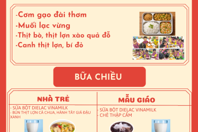 Thực đơn thứ năm ngày 14/05/2026