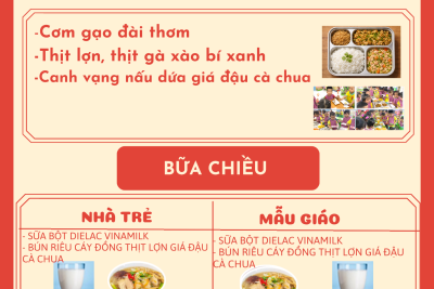 Thực đơn thứ năm ngày 20/8/2026