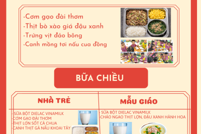 Thực đơn thứ hai ngày 23/03/2026