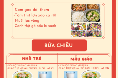 Thực đơn thứ tư ngày 25/3/2026
