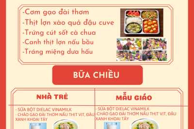 Thực đơn thứ hai ngày 06/04/2026