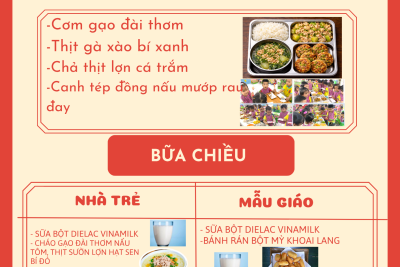 Thực đơn thứ tư ngày 08/04/2026