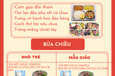 Thực đơn thứ năm ngày 09/4/2026