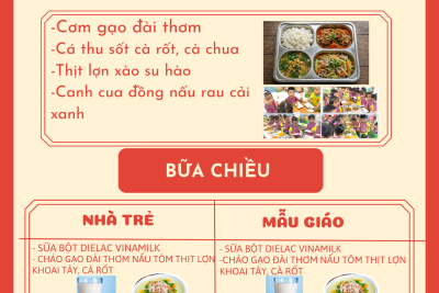 Thực đơn thứ ba ngày 14/04/2026