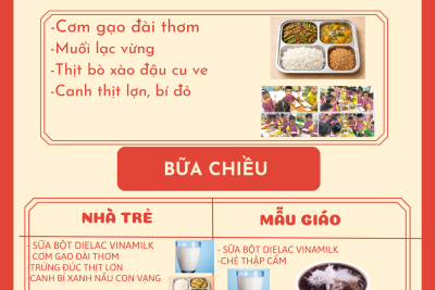 Thực đơn thứ hai ngày 13/04/2026