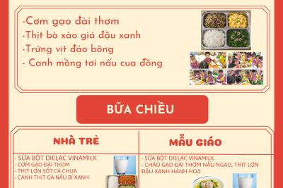 Thực đơn thứ tư ngày 22/04/2026