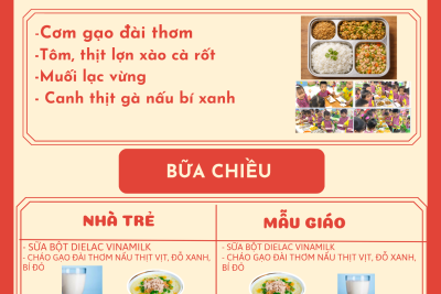 Thực đơn thứ sáu ngày 24/04/2026