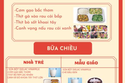 Thực đơn thứ tư ngày 04/03/2026