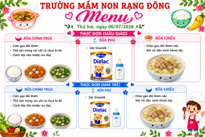 Thực đơn thứ 2 ngày 06/07/2026
