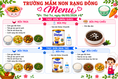 Thực đơn thứ tư ngày 06/05/2026