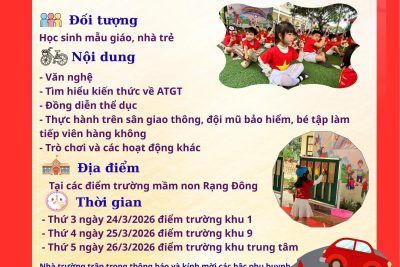 Thông báo “Chương trình ngày hội bé với an toàn giao thông” của trường mầm non Rạng Đông